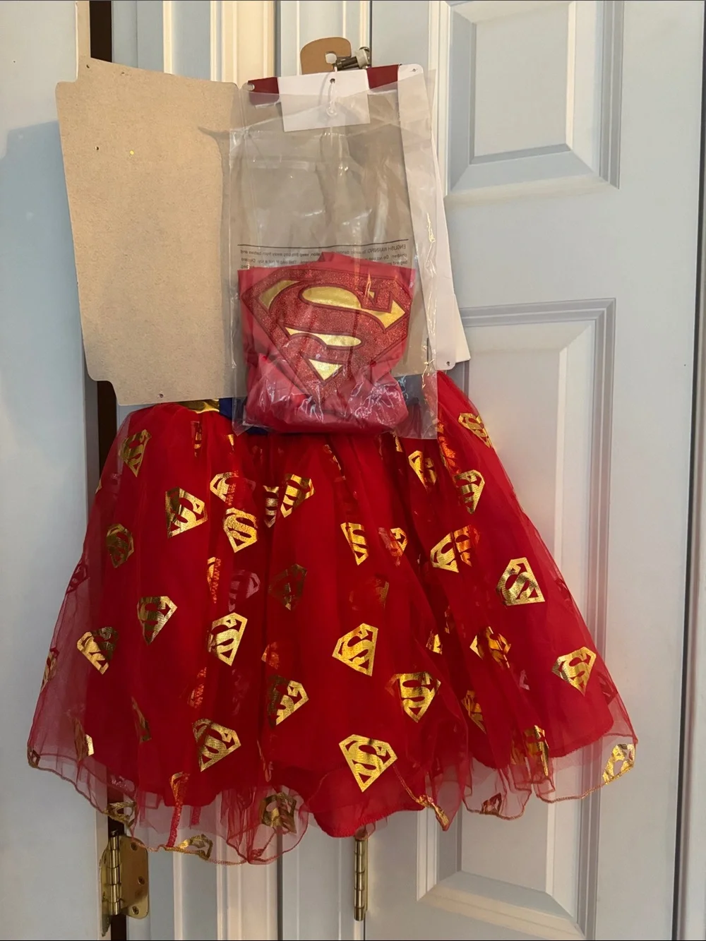 Girls' Supergirl-inspired Blue & Red Tutu Costume Dress
